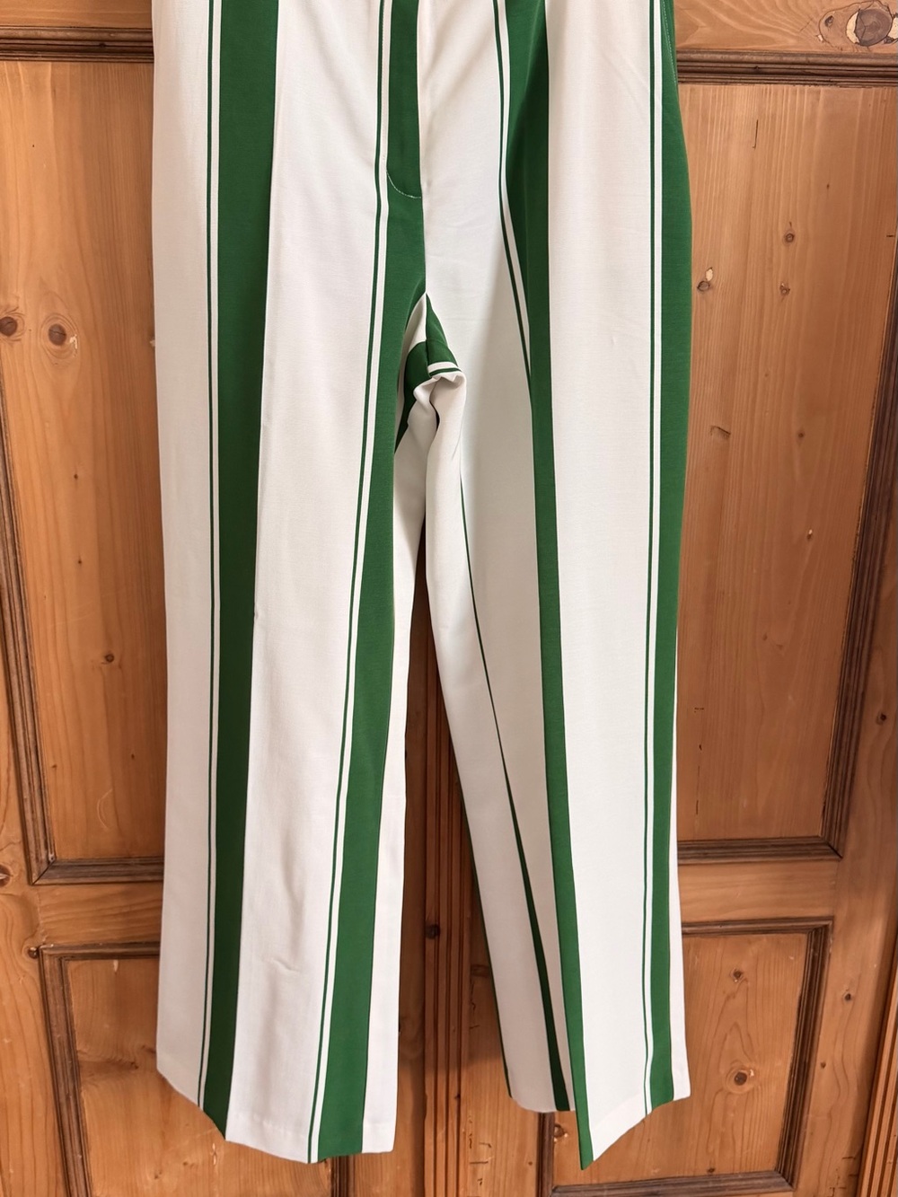 NWOT ASOS Green and White Vertical Stripe Chinos
